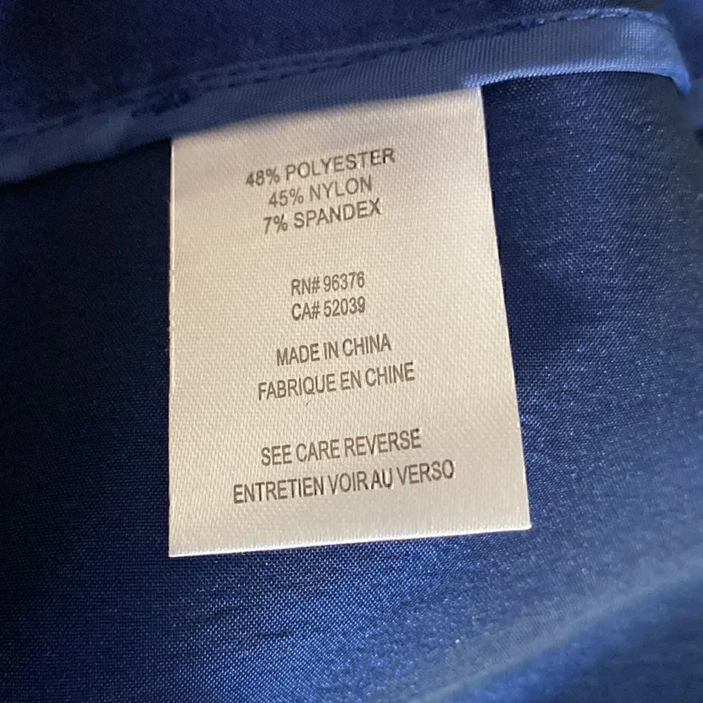 NWT Samuel Dong Royal Blue Taffeta Stretch 2 Piece Set Midnight  Blue Large - Picture 9 of 13